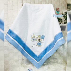 Blue Teddy Bear Throw Blanket